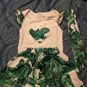 Green leaf skirt set